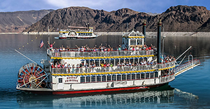 Cruising on Lake Mead on a paddleboat